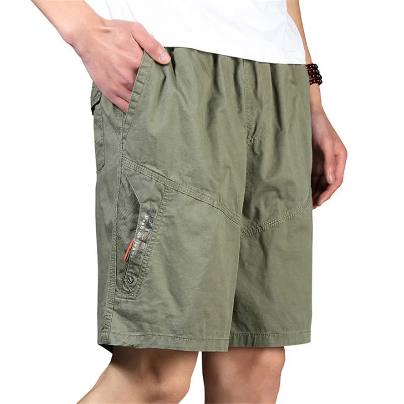 mens cotton elastic waist shorts