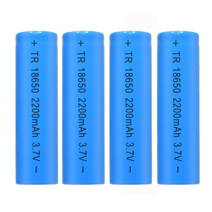 4 шт 3,7 V 2200mAH литий-ионный аккумулятор 18650 Синий Прямая поставка 80621