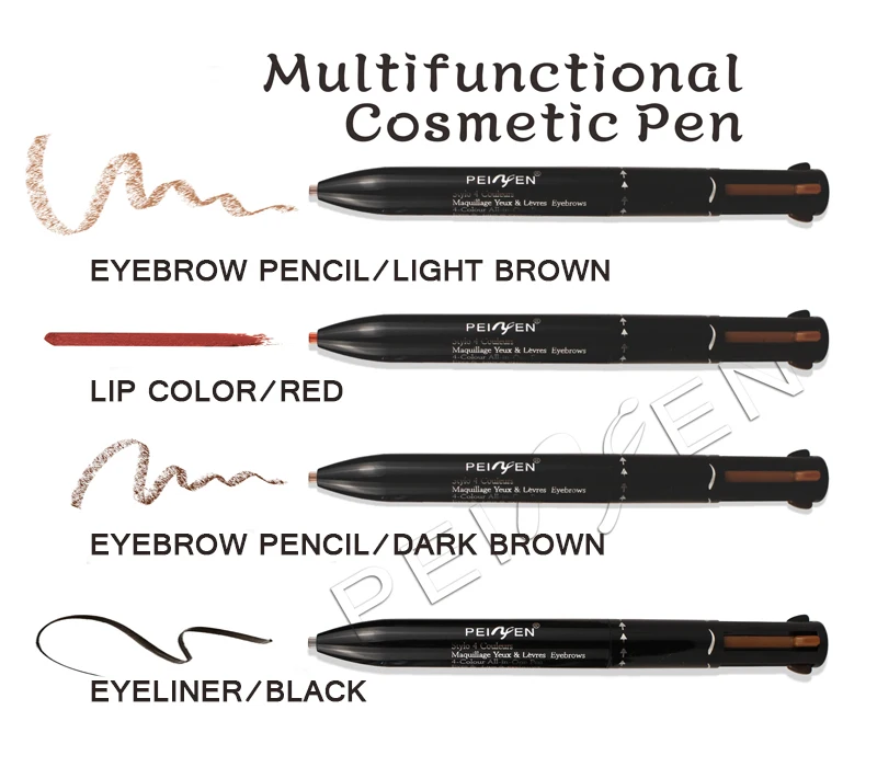 Профессиональный набор для макияжа 4 в 1, карандаш для бровей, карандаш для губ, карандаш для бровей, инструменты для макияжа глаз