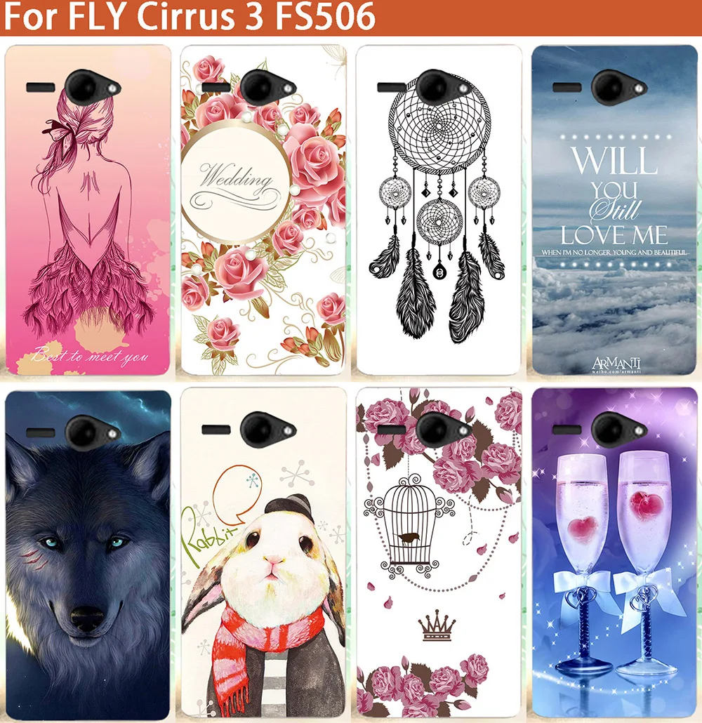 

HOT Salling Patterns Case back Cover For Fly Cirrus 3 FS506 case DIY Colored painted Phone Cover For Fly FS506 Cirrus 3 FS 506