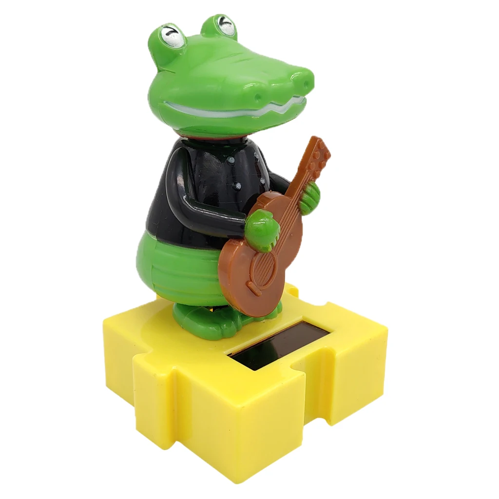Solar Power Dancing Crocodile Gentleman Model Swing Figure Statue Figurine Kid Science Toy Xmas Gift Home & Car Desk Decor