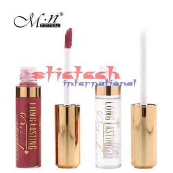 

by ems or dhl 500sets Menow (1pc lip gloss + 1pc lip oil ) Professional Red Matte Liquid Lipstick Cosmetic Lip Gloss Set
