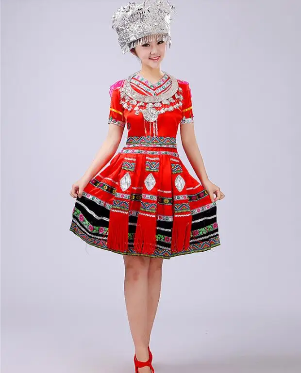Женское короткое платье для танцев Hmong|chinese dance costumes|dance costumedance chinese |