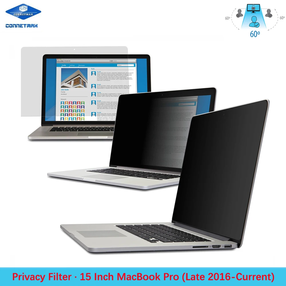 

Anti-Glare Laptop Privacy Filter Blackout for Apple New MacBook Pro 15" With Touch Bar (Mid 2016-Current)