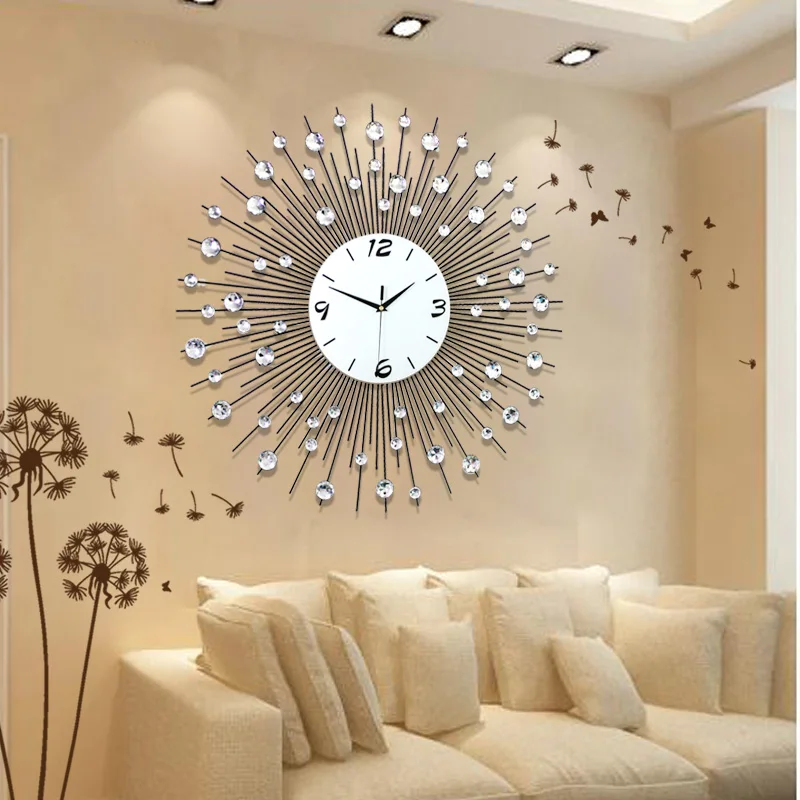 Modern Fashion Creative Diamond Iron Art Minimalist Personality Modern Fashion Creative Diamond Iron Art Minimalist Personality Metal Quartz Wall Clock Of Europe Style In Clocks From Home Garden On