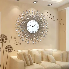 Modern fashion creative diamond Iron Art minimalist personality Creative Metal Quartz 3d Wall Clock Of Europe