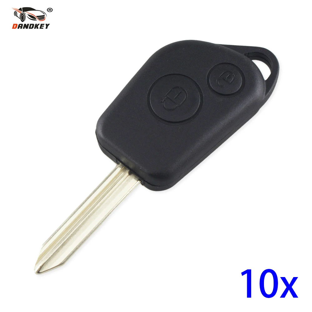 

DANDKEY 10x Entry Key Remote Fob Shell Case For Citroen Saxo Berlingo Picasso Xsara Peugeot 306 307 406 Replacement Shell