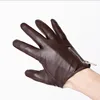 Men's Genuine Leather Gloves fashion classic short side zipper style Real Sheepskin Black Touch Screen   Winter Warm ► Photo 3/6