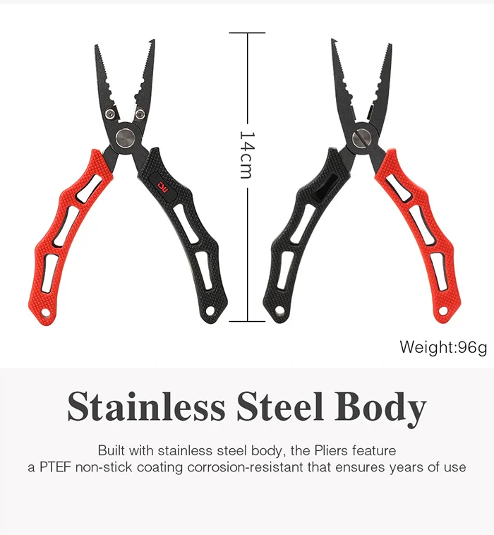 Рыболовные плоскогубцы из нержавеющей стали TSURINOYA, инструмент для удаления крючков, инструмент для удаления разъемных колец, лезвие из вольфрамовой стали, уличные рыболовные инструменты, ножницы, леска