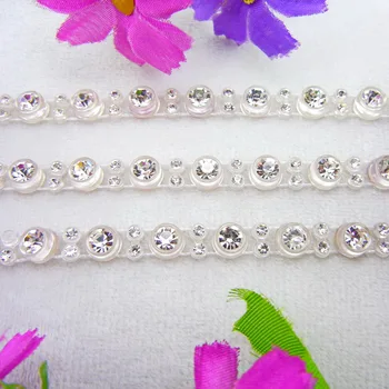 

One big & two small rhinestones clear Sew On glue on Plastic rhinestone chain string banding applique garments shoes diy trim