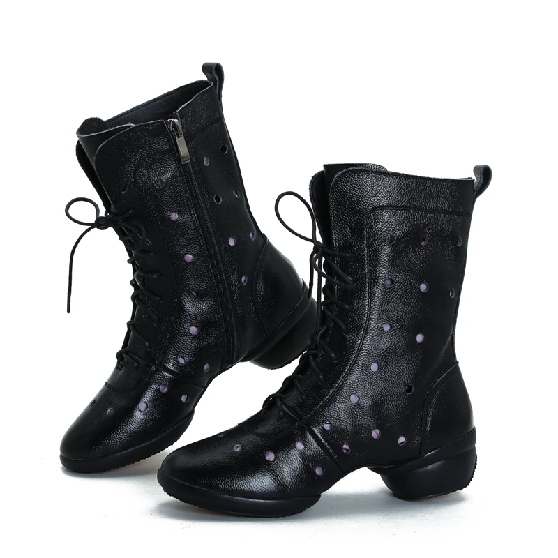 Dance Shoes sneakers Soft Soles Leather Dance Boots Women Heighten