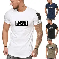 Футболка "Марвел" мужская мода 2019 Мужская одежда повседневные топы camisetas hombre новая футболка на молнии homme Забавные футболки