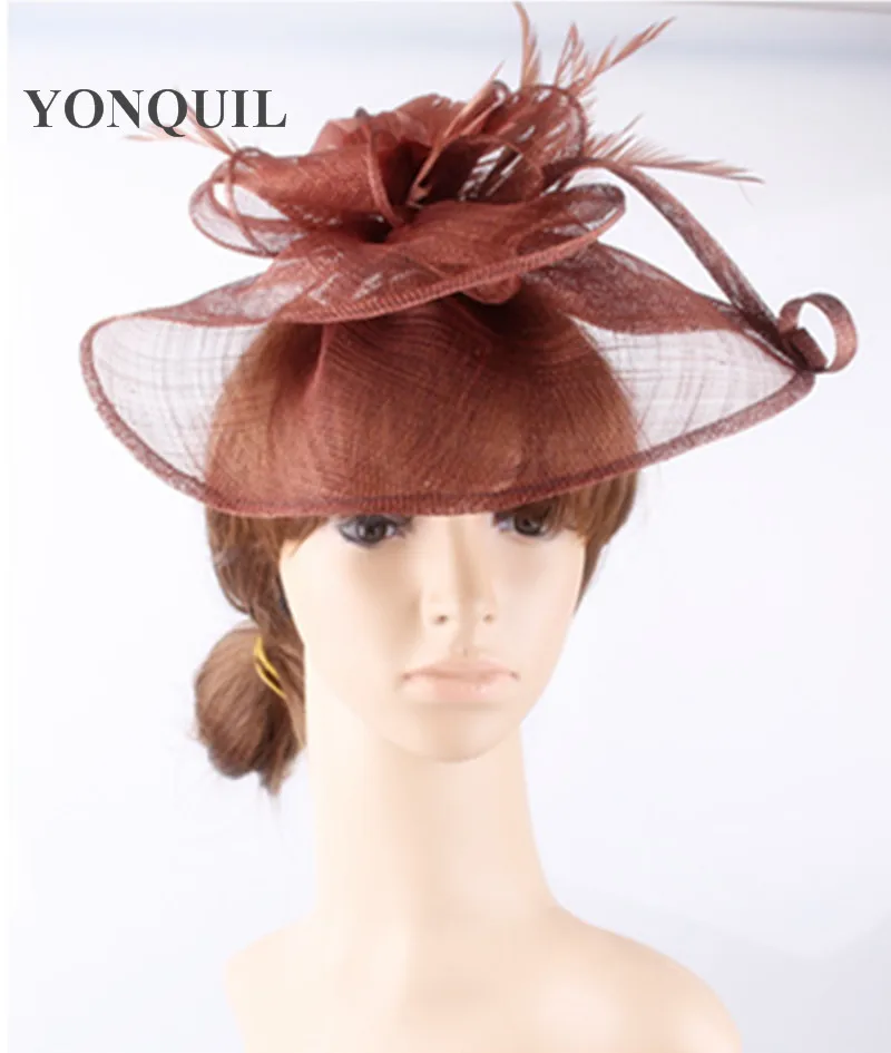 21 Цвета Beautifil перо цветок, украшенный fascinators аксессуары для волос шляпы для женщин Дерби случаю головной убор с заколки для волос