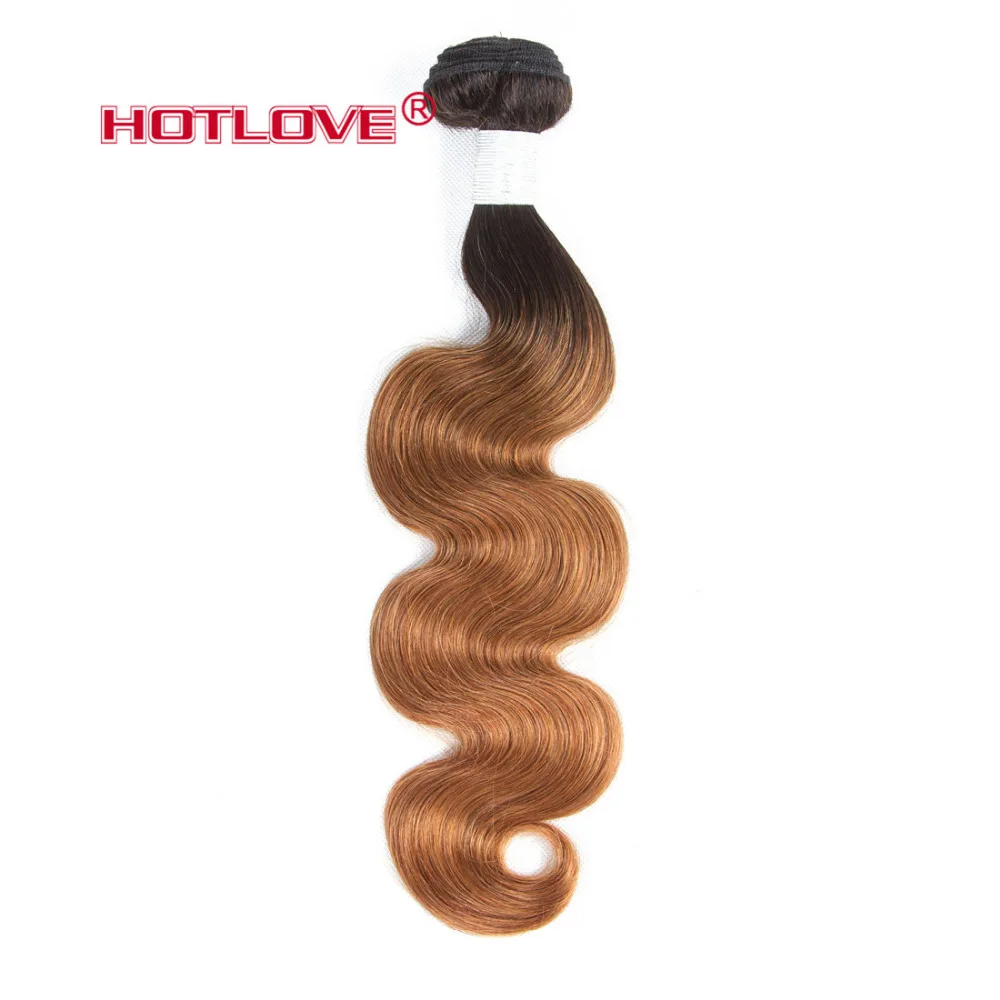 Brazilian Omber Hair Weave Bundles Body Wave 100% Human Hair Bundles Non-remy Extension Human Hair 1 Piece Deal T1B/30 Hotlove