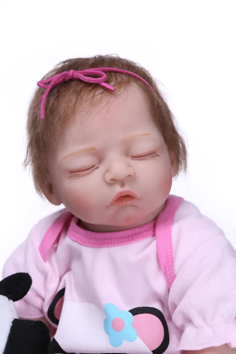 51 см Спящая девочка кукла реборн 100% Высокое качество силикона возрождается младенцев Творческие дети подарок любовника boneca возрождается
