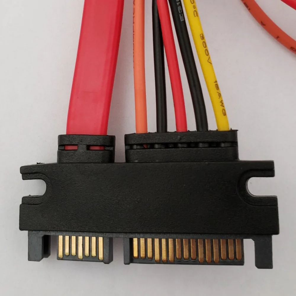 VKWIN SATA 22 контактный штекер гнездо расширение Sata кабель 3 III 6 ГБ/сек. 7 + 15 контактов V