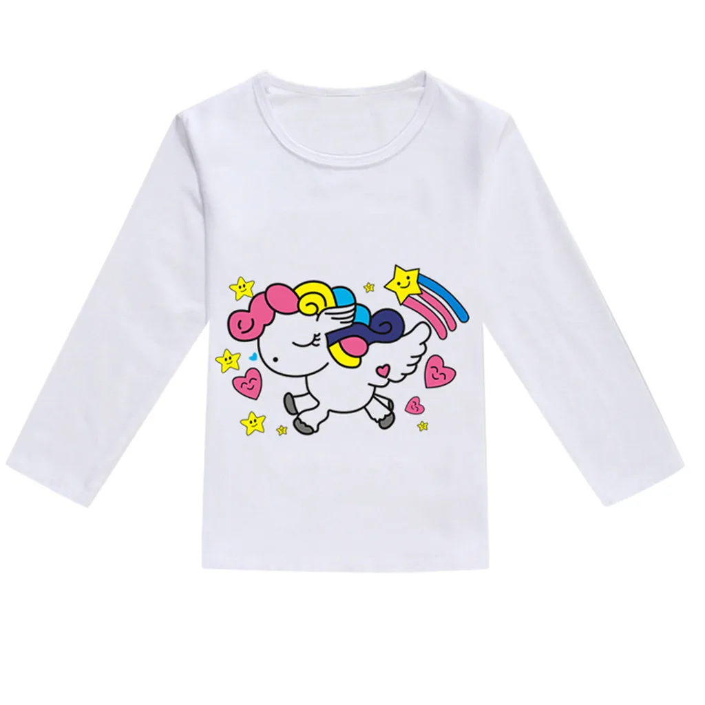 

Toddler Baby Kids Boys Girls Spring Cartoon Print Tops T-shirt Casual Clothes kawaii toddler girl shirts children's t-shirts top
