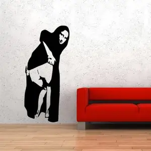 Banksy Jesus Wall Sticker - Pvc Charity Decal For Home & Office Decor