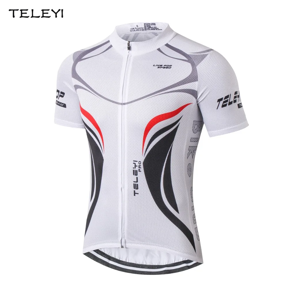 

TELEYI Men's Cycling Jersey Summer Maillot Ropa Ciclismo MTB Bicycle Biking Short Jersey Riding Short Sleeve Top Shirts White