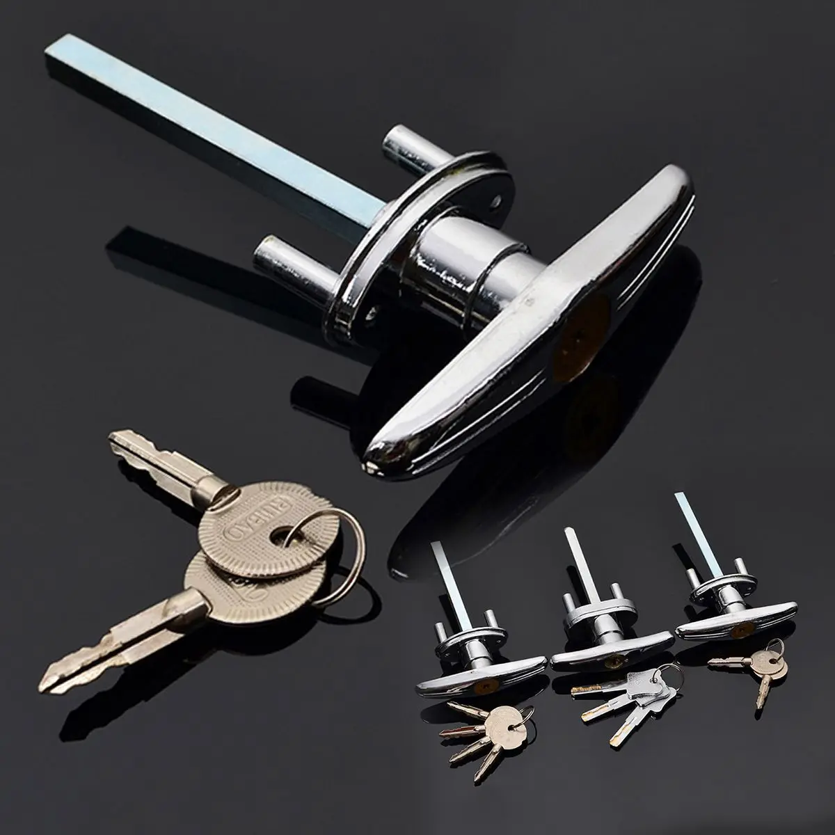 Mayitr Garage Door Opener T Lock Handle with 2/3/4 keys Secure For Caravans & Trailers