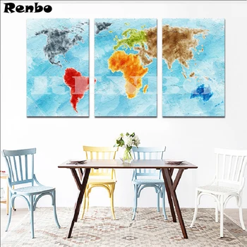 

diy diamond painting 3 Pieces Colorful World Maps 5d Cross Stitch Diamond Embroidery pattern mosaic rhinestone decoration A84
