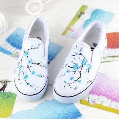 flower painted shoes