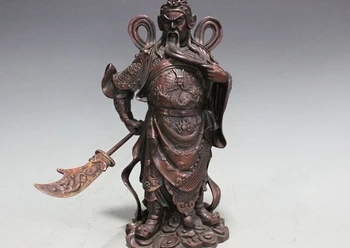

Chinese Pure Bronze Copper Guan Gong Guan Yu Kung Warrior God Buddha Statue