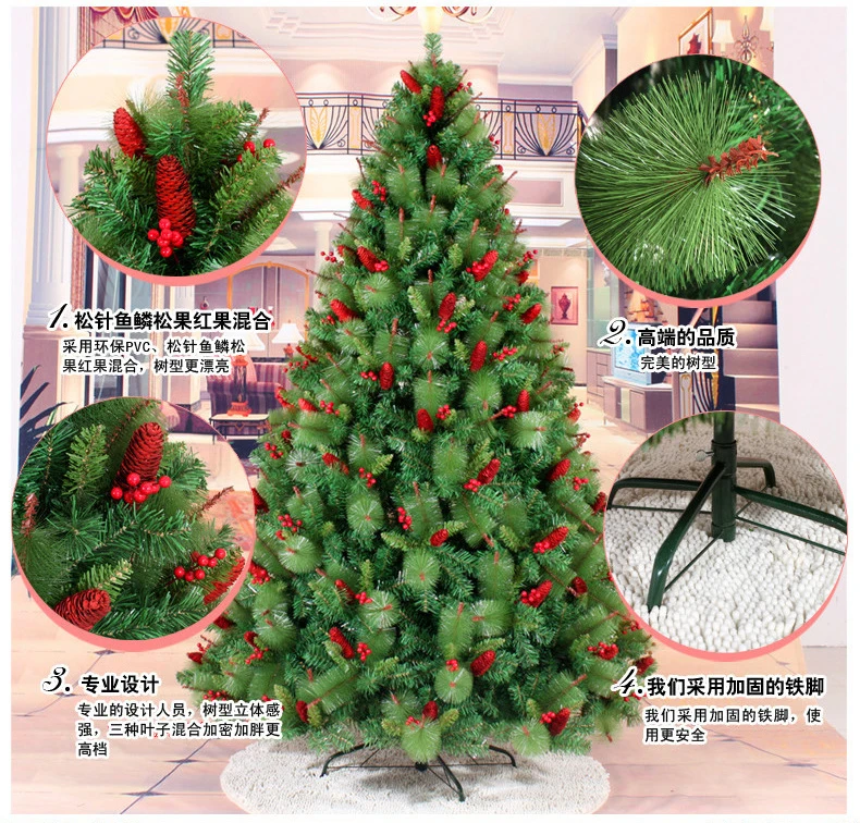 US $283.01 Free Shipping 24M Tall Luxury Encryption Christmas Tree Heavy Pine Artificial PVC Ximas Christmas Trees New Year Decoration