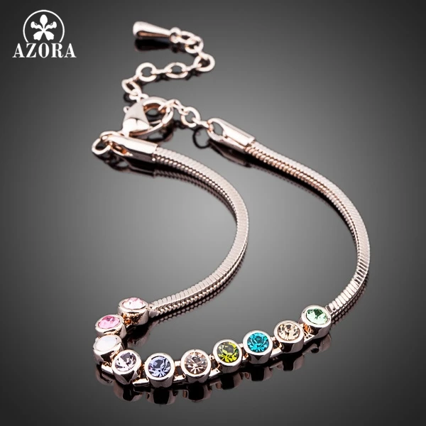 AZORA Multicolour Exquisite Ball Rose Gold Color Stellux Austrian Crystal Jewelry Bracelets TS0027