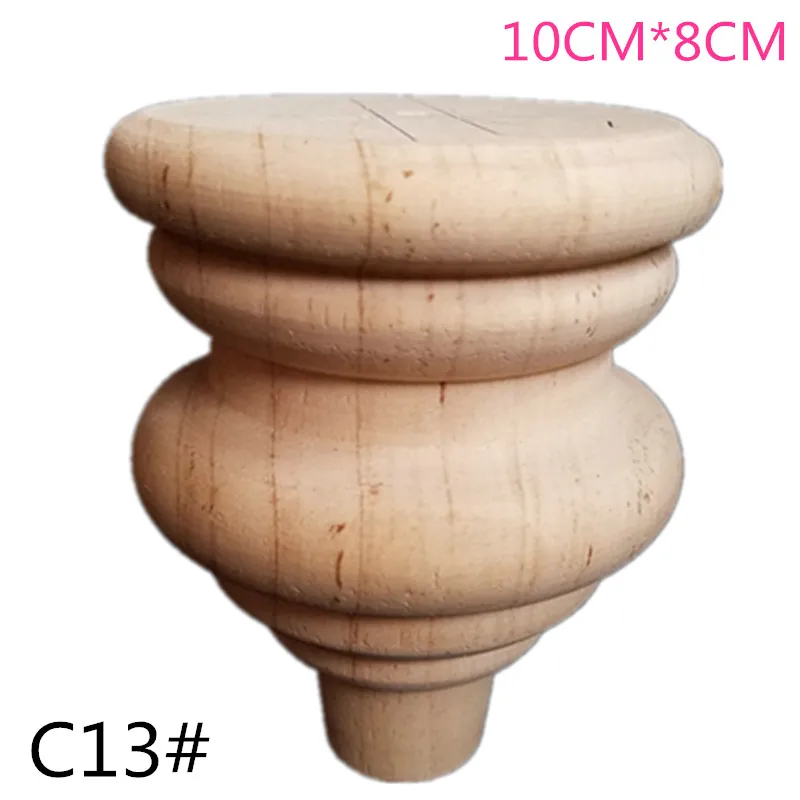 

4PCS/lot 10x8cm Furniture Wood Round-footed Solid Wood Sofa Foot TV Television Cabinet Foot Seat Carved Feet
