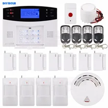 DIYSECUR 99 беспроводная зона GSM сигнализации дома Системы 850/900/1800/1900 МГц+ Тревожная кнопка дыма