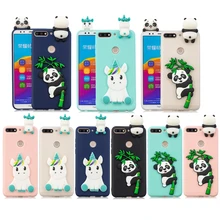 

Honor 7C Phone Case Cartoon 3D Panda Unicorn Patch Candy Silicone Case Cover on for Funda Huawei Honor 9 Lite 7C 7X Case Women