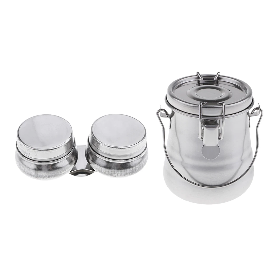 Portable Stainless Steel Double Hole Dipper Container Cup Oil Pots Brush Washer Paint Brush Cleaner Bucket Art Painting Supplies