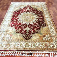 5,5 'x8' красный цвет ручной работы персидский ковры ручной Weave шелк S для дома