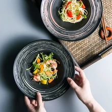 Японская керамика тарелка креативная в форме соломенной шляпы блюдо салат фруктовая тарелка