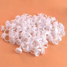 Одноразовые кольца чашка колпачки для тату краски губка tattooequipment и послал 100 Белое кольцо набор чернил держатель