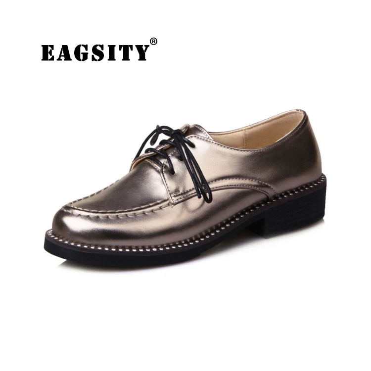 2017 Fashion Female Student's Oxfords Lace Up Shallow Mouth Pure Color Flat Heel Comfortablel Casual Women's Shoes170513-2 | Обувь