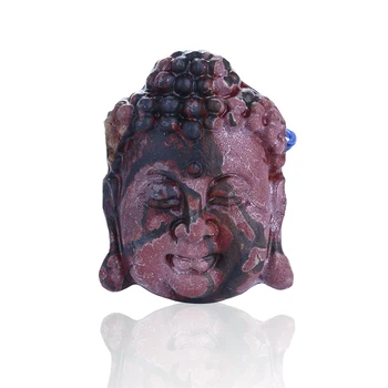 

Carved Multi-color Picasso Jasper Buddha Head Pendant,31x24x11mm,12.70g