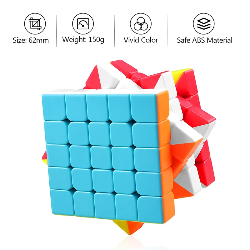 D-FantiX Qiyi Qizheng S 5x5x5 кубик рубика 5 на 5 Magic Cube Stickerless Профессиональный Скорость Cube Пазлы игрушки-антистресс для взрослых 62 мм