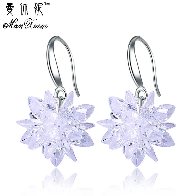 2017 New arrival ice snow flower design 925 font b sterling b font silver ladies Drop