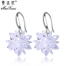 2018 New arrival ice snow flower design 925 sterling silver ladies Drop snowflake earrings jewelry birthday
