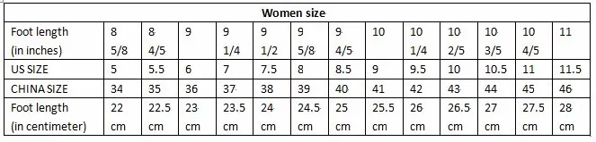 women size