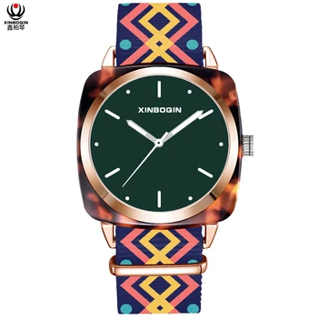 

Mens watch fashion colourful national style waterproof luminous quartz movement gifts for men male clock 8001-2 green dial