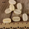 50pcs 2 Holes Sewing Wood Buttons Hand Made Word Scrapbooking Crafts 19 x 12mm Decorate bottoni botoes W2001 ► Photo 2/2