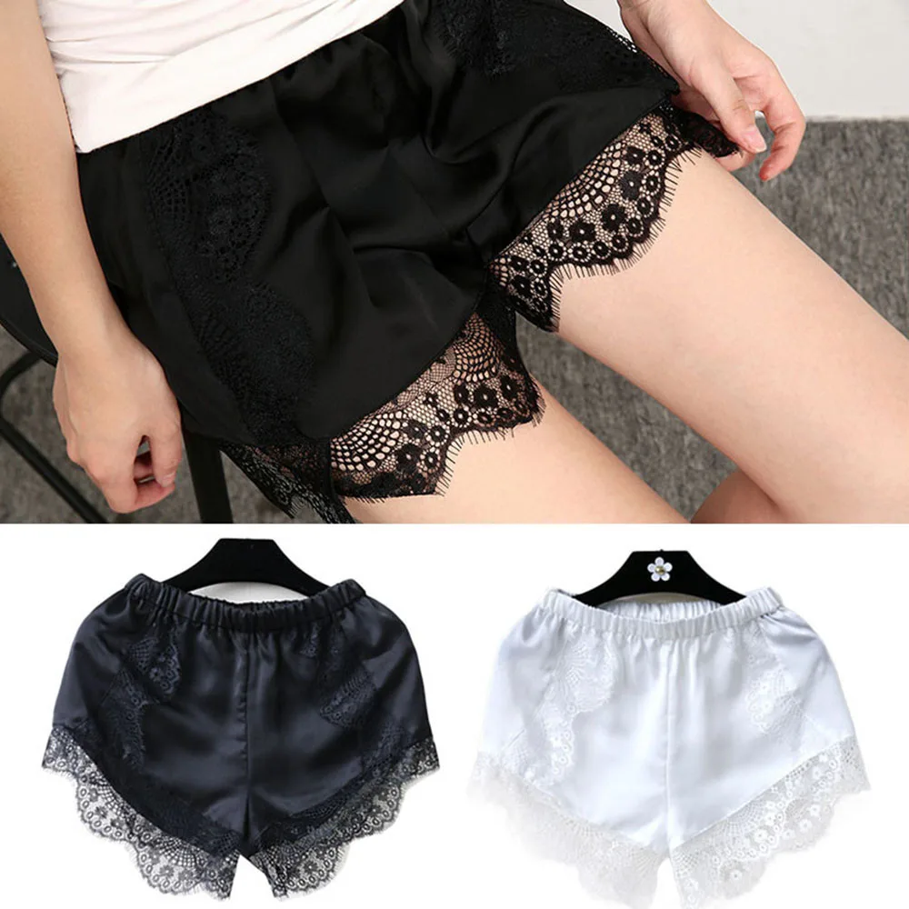 

Women The Best Hot Short Pants Elastic Anti Chafing Lace Thigh Sock Middle Waist Lace Short Pants Mini Shorts free shipping