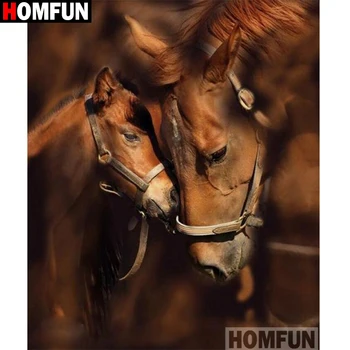 

HOMFUN Full Square/Round Drill 5D DIY Diamond Painting "Animal horse" Embroidery Cross Stitch 5D Home Decor Gift A16632