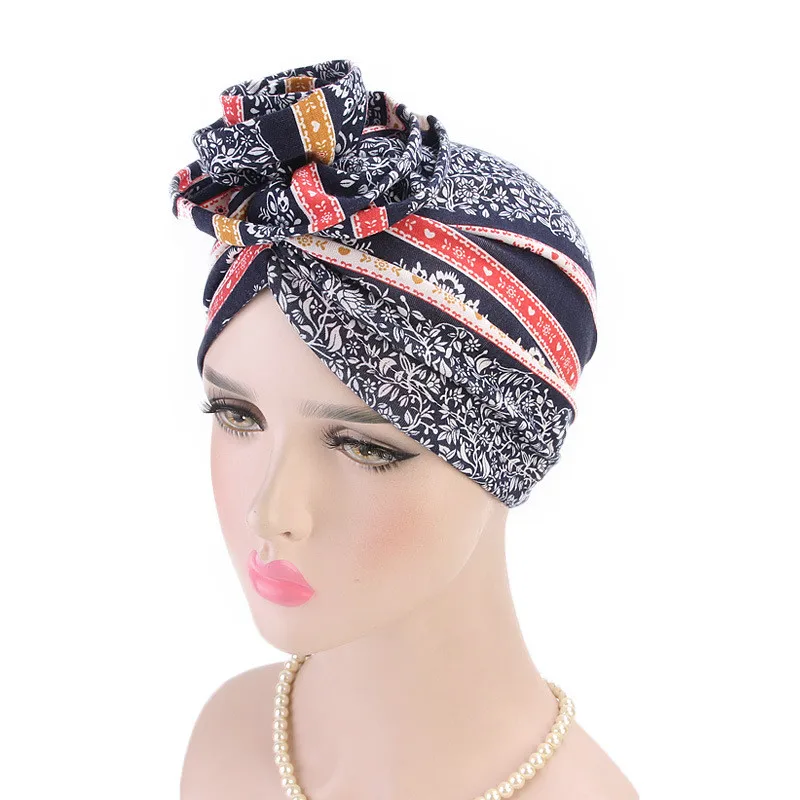 Богемский стиль, женская шапка-тюрбан, хиджаб с цветочным узором, шапка s Beanie, женские аксессуары для волос, индийская шапка, мусульманский шарф, шапка для выпадения волос - Цвет: style3