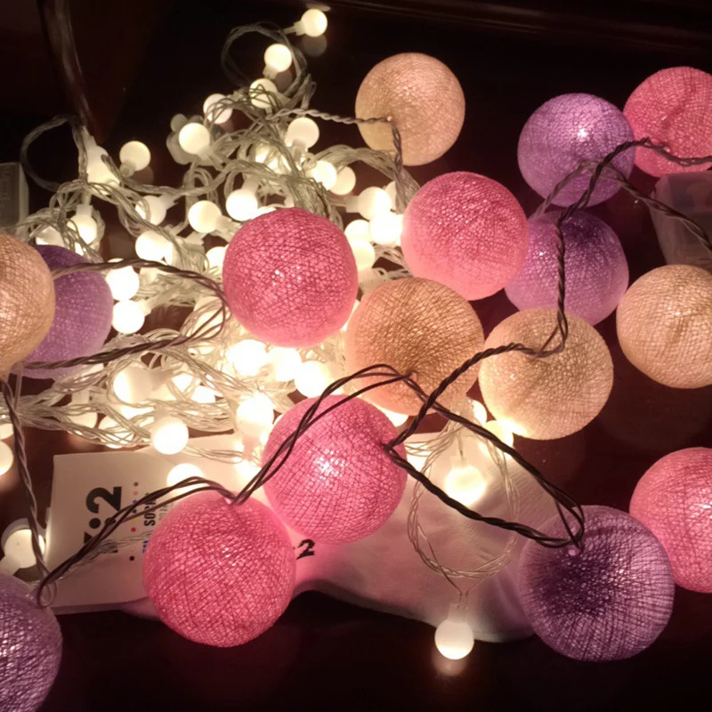 1 шт., 3 м, 20 светодиодов, хлопковый шар, светильник, гирлянда для свадьбы, вечеринки, сада, Рождества, украшение для дома, Сказочная лампа, Galands, подарок на год, сделай сам - Цвет: Style 10