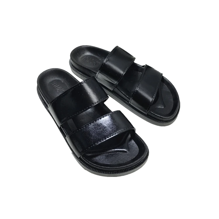 

2019 summer women's retro double belt openwork slippers fashion wear thick platform slippers.