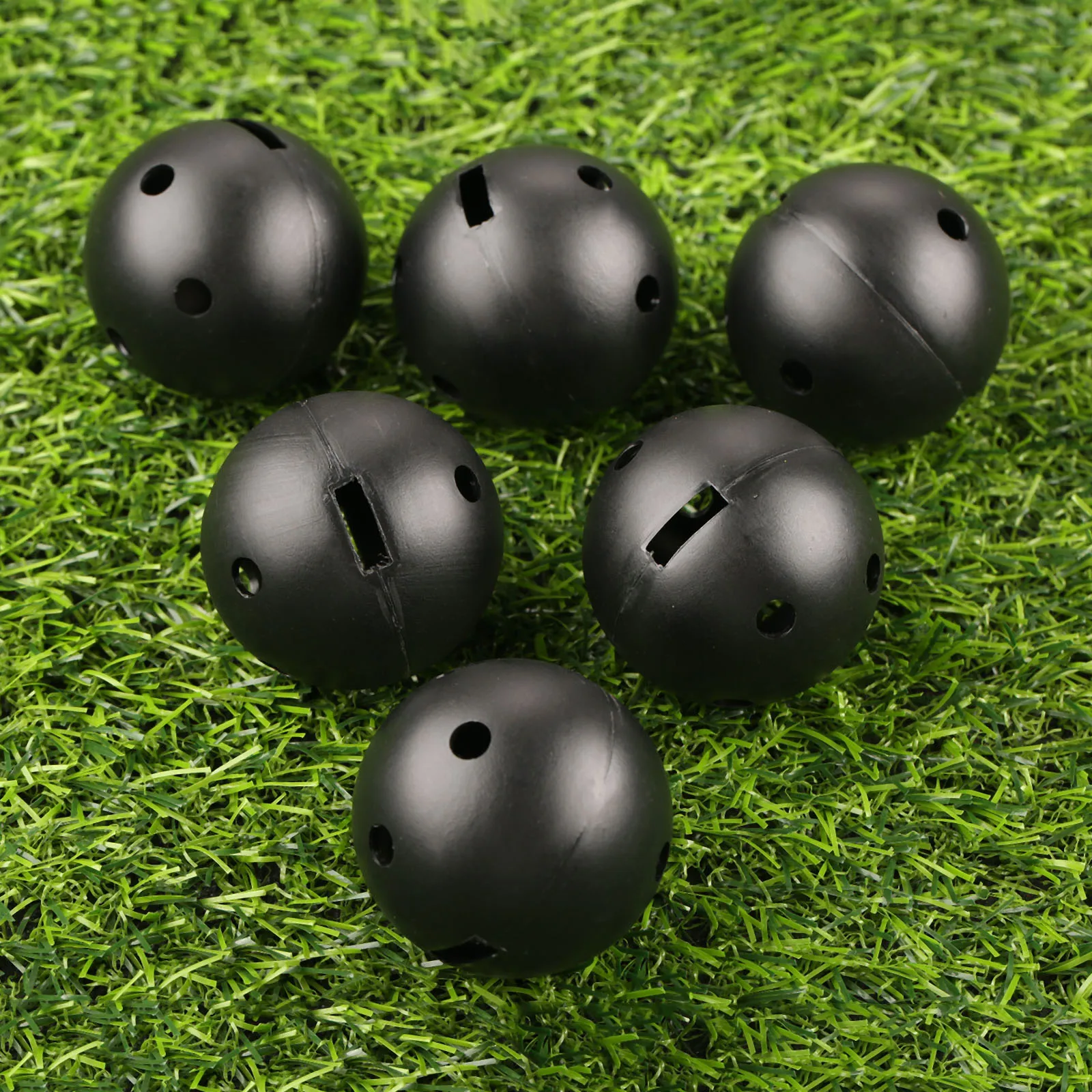 Gohantee 10 шт для дома и улицы мячи для обучения игре в гольф 44 мм Пластик мячи для гольфа 4 цвета выдувного формования сверления квадратных отверстий для игры в гольф полые шары - Цвет: Black